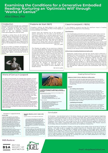 Examining the Conditions for a Generative Embodied Reading Nurturing an ‘Optimistic Will’ through ‘Works of Genius’